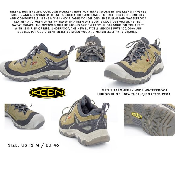 Men's Targhee IV Wide Waterproof Hiking Shoe | Sea Turtle/Roasted Peca - Picture 1 of 11